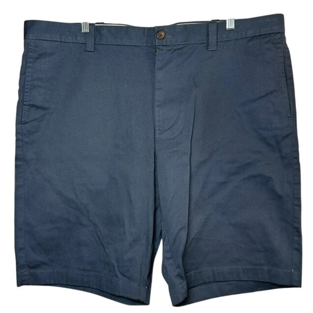 NWT J. Crew Men's Blue Gray Chino Flat Front Shorts 40 Inseam 11
